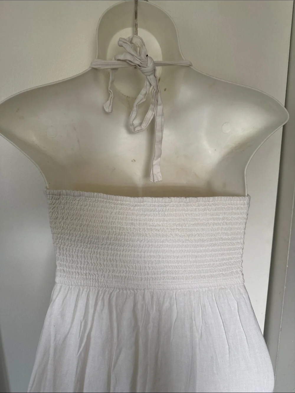 Abercrombie & Fitch White Strapless Halter Maxi Dress Petite Large